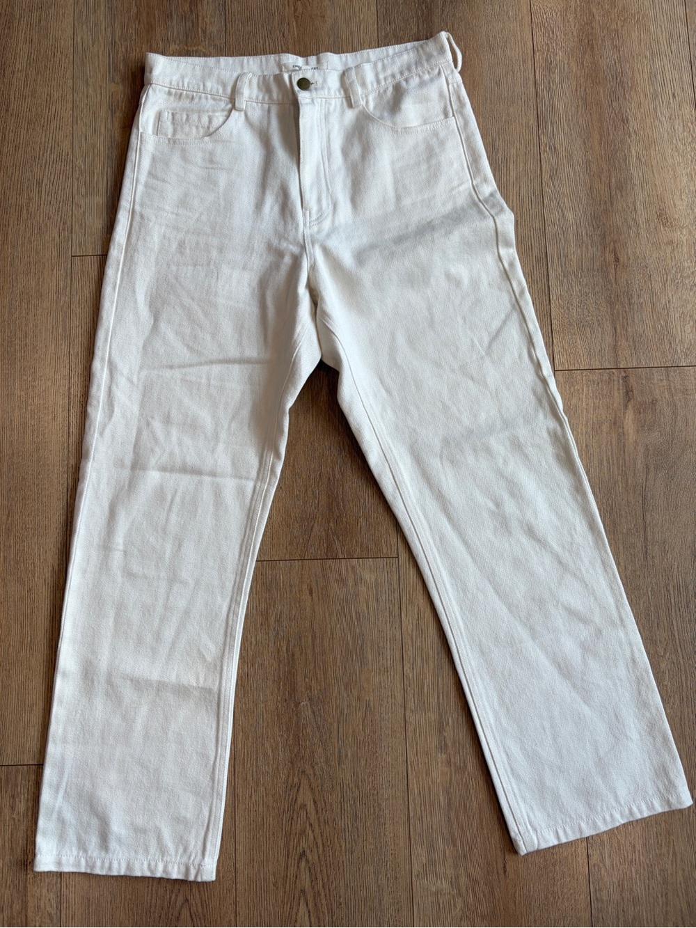 Emerson Fry White Hemp Organic Cotton High Rise Wide Leg Jeans Pants 28